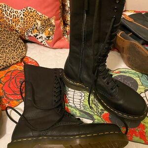 Dr Marten Virginia vegan mid calf new condition Black Leather Women's Boots